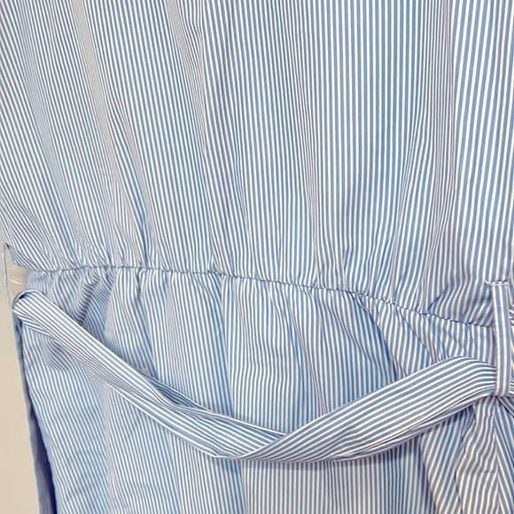 Motherhood Maternity | Blue & white striped V-neck tunic top w/sash | Si… - Picture 6 of 8